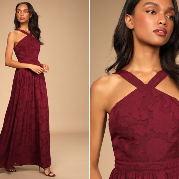 LULU's Prom Wedding Bridesmaid Floral Boho Flowy Sexy Maxi Dress - Picture 1 of 4